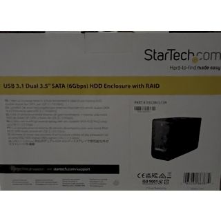 STARTECH.COM USB 3.1 Dual 3.5" SATA (6Gbps) HDD Enclosure with RAID